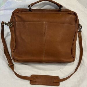 HOBO International Brown Leather Messenger Laptop Bag Crossbody